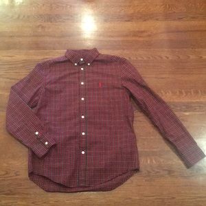 Plaid black and red button down